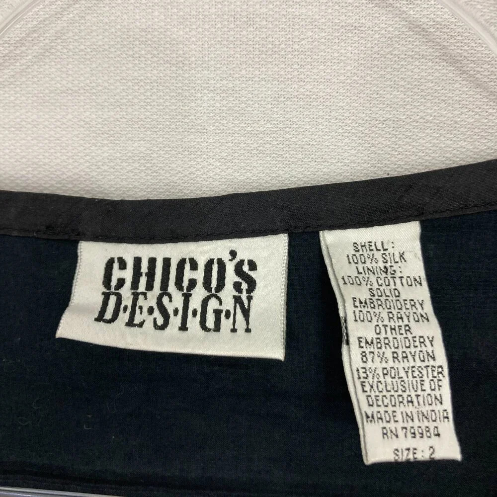 Chico's Multi Color Patchwork Embroidered Boho 10… - image 2